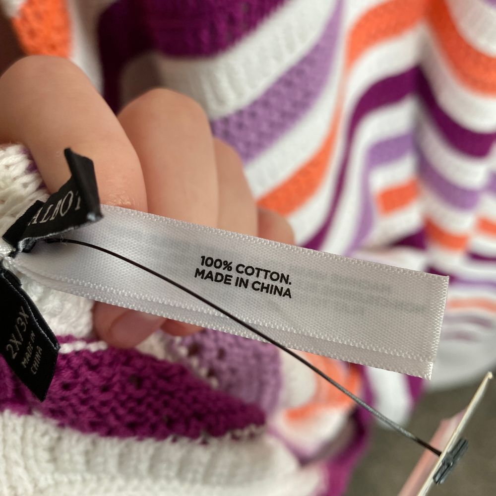 Talbots Purple and Orange Striped Poncho - Picture 14 of 16